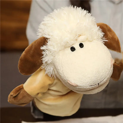 Stuffed Plush Hand and Finger Puppets, Lion Elephant Bunny Monkey Educational Toy for Kids