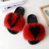 Luxury Women’s Fox Fur Slides – Cozy Fluffy Plush Slippers with Non-Slip EVA Sole, Perfect for Home or Casual Outdoor Style
