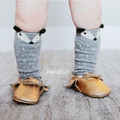 Baby Socks - Fox & Cat Animal Print Cartoon Knee-High Long Leg Warmers | Fashion Socks for Boys & Girls, Children’s Socks