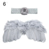 2pcs/Set Cute Newborn Angel Feather Wings & Baby Girl Rose Flower Headband Hair Accessories for Infant Photography Props
