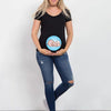Summer Funny Cartoon Print Maternity T-Shirt | Pink Plus-Size Short Sleeve Tops | Pregnant Women Hot Sale T-Shirts