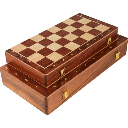 Top-Grade Wooden Folding Traditional Classic Chess Set Solid Wood Walnut Chessboard Children’s Gift Board Game