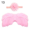 2pcs/Set Cute Newborn Angel Feather Wings & Baby Girl Rose Flower Headband Hair Accessories for Infant Photography Props