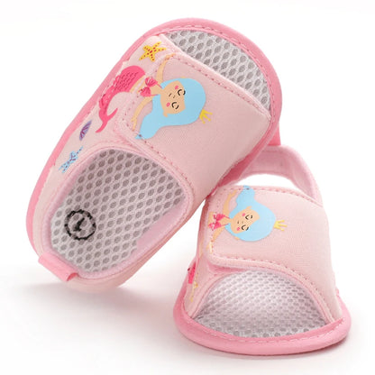 Summer Newborn Infant Baby Girls Princess First Walker Shoes – Soft Sole Sandals & Beach Slippers
