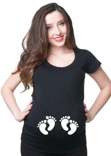 Funny Maternity T-Shirt | Cute Comfortable Pregnancy Tee | Twins Pregnancy T-Shirt | Summer Short Sleeve