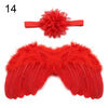 2pcs/Set Cute Newborn Angel Feather Wings & Baby Girl Rose Flower Headband Hair Accessories for Infant Photography Props
