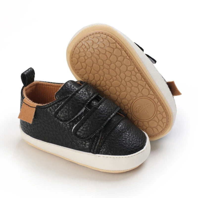New Baby Shoes Retro Leather Boy Girl Multicolor Toddler Rubber Sole Anti-Slip First Walkers Infant Moccasins