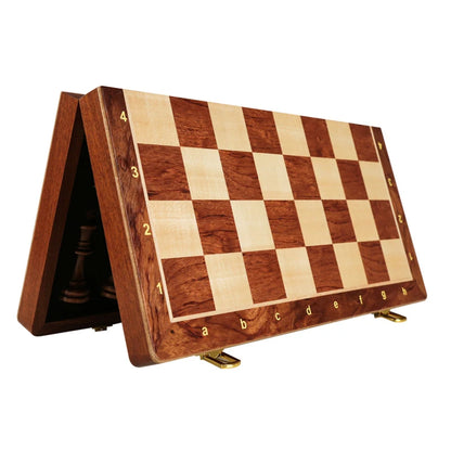 Top-Grade Wooden Folding Traditional Classic Chess Set Solid Wood Walnut Chessboard Children’s Gift Board Game