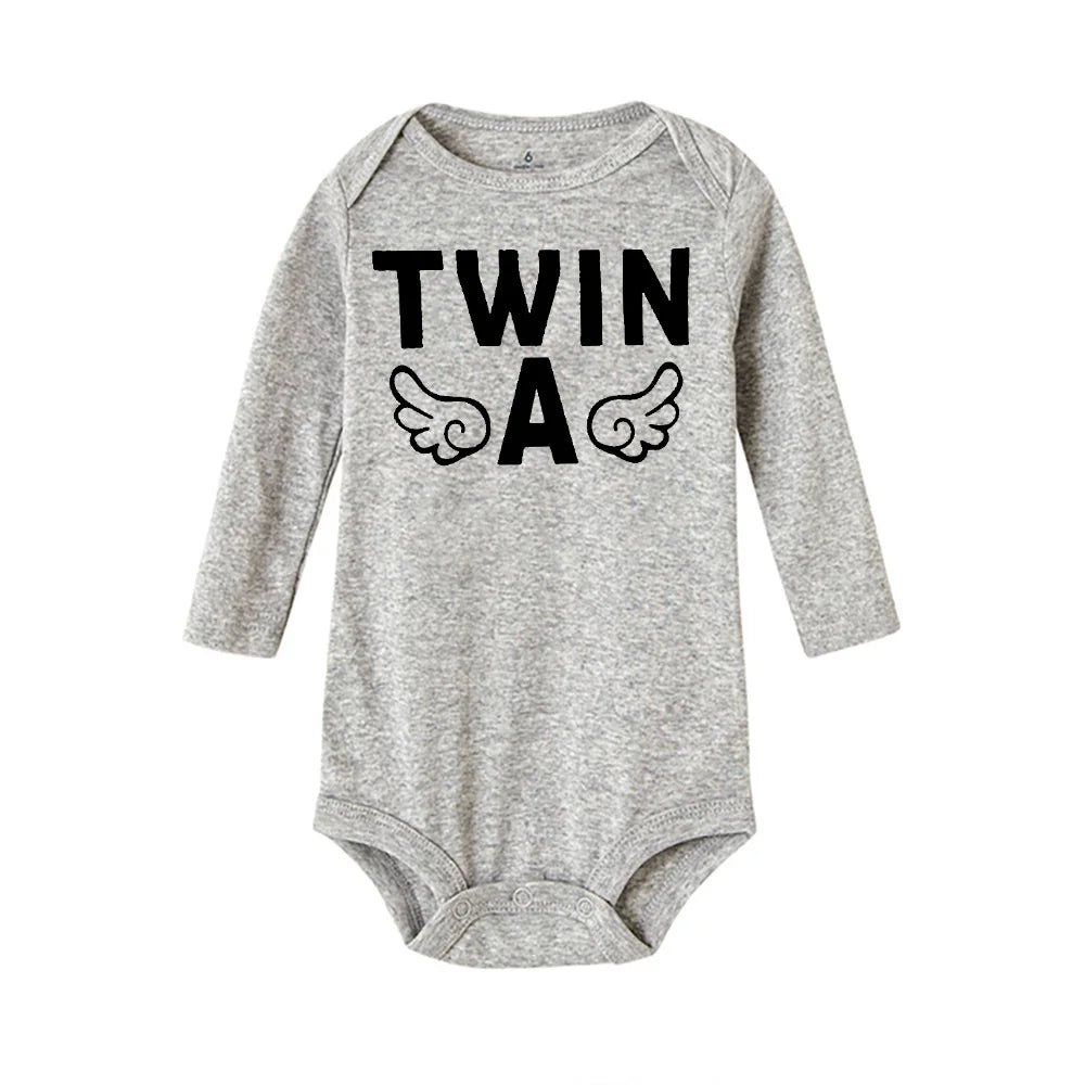 4-Color Newborn Baby Bodysuits – Long Sleeve Infant Jumpsuits for Twin Brothers & Sisters, Cozy Winter Outfit for Boys & Girls