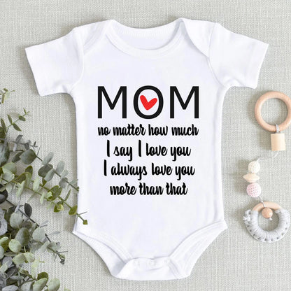 “I Love You Mom” – Aesthetic Newborn Baby Bodysuit, Soft & Comfy Toddler Jumpsuit for Boys & Girls, Casual Home Outfit