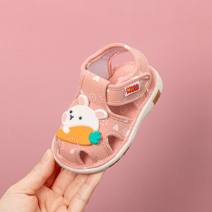 Baby Shoes with Sound Cute Bibi Toddler Shoes Kids Cartoons Boys Sandals Girls Bunny Infantil Slippers
