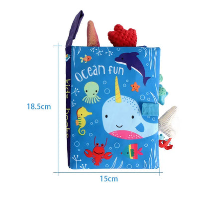 Tail Cloth Book for Babies – Interactive Early Learning Toy with Sound Paper and Rattle for Ages 0–36 Months