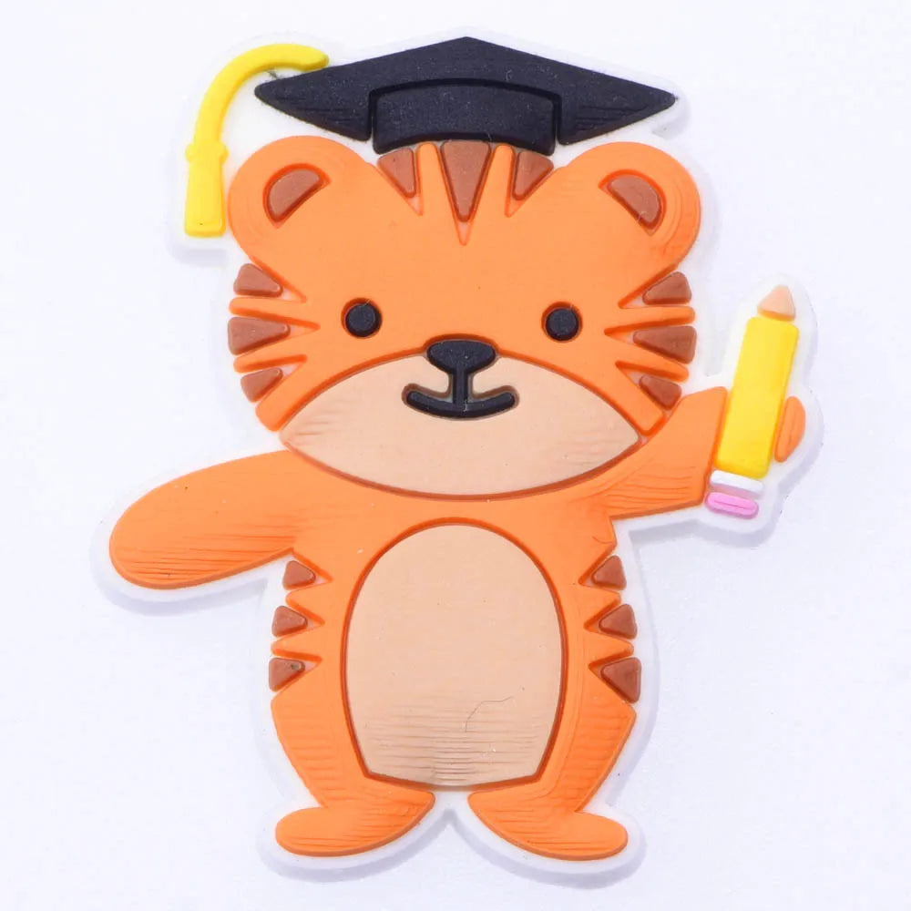 1-Piece Cute Cartoon Animal Shoe Charm for Kids — School Teacher Shoe Decoration Gift