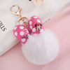Disney Minnie and Mickey Mouse Plush Keychains, Cartoon Polka Dot Bow Pom-Pom Pendant Gift