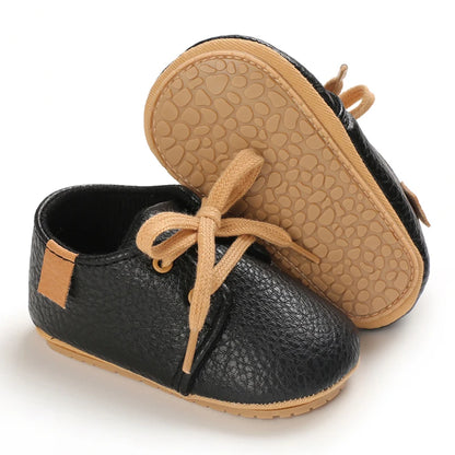 New Baby Shoes Retro Leather Boy Girl Multicolor Toddler Rubber Sole Anti-Slip First Walkers Infant Moccasins