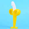 Baby Silicone Training Toothbrush - BPA Free Banana Shape Teether Chew Toy and Teething Ring for Infants