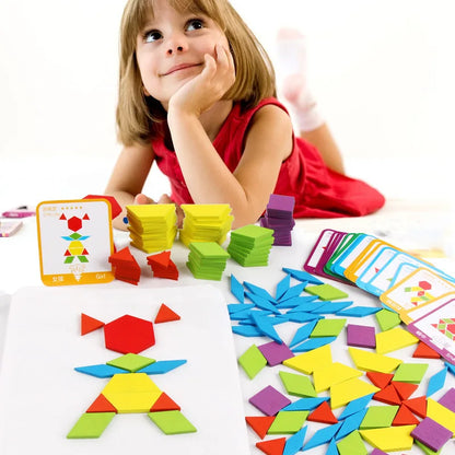 DIY Wooden Jigsaw Puzzle Board Set 155pcs Montessori Educational Toys for Kids