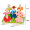 Wooden Montessori Animal Puzzles for Toddlers - Colorful 3D Cartoon Early Learning Educational Toy