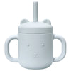 Cartoon Bear Baby Drinking Cup with Double Handles, Straw Feeding Cup, BPA-Free Soft Silicone Learn to Drink Cup, Newborn Accessories