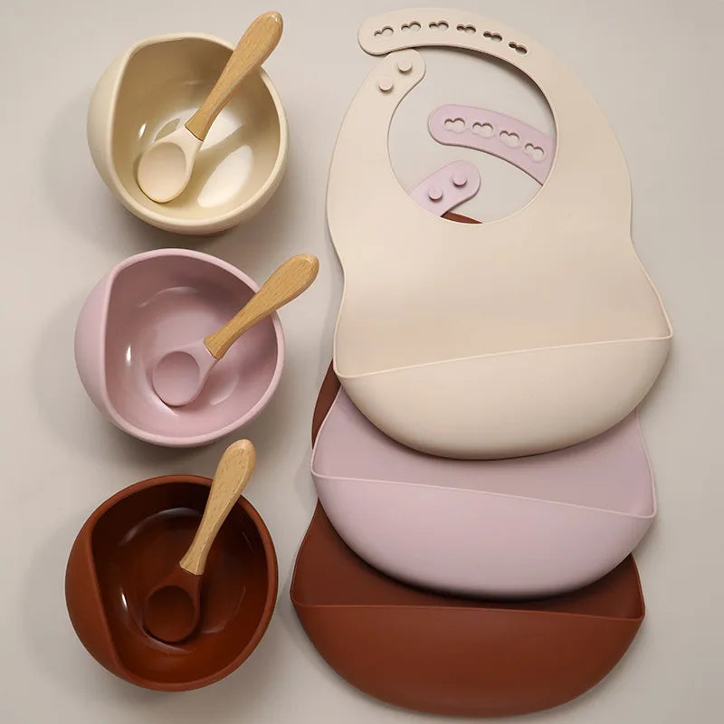Muslinlife Newborn Baby Silicone Feeding Bibs | Waterproof Toddler Breakfast Tableware | Baby Feeding Bibs for Toddlers - Kidzy Market