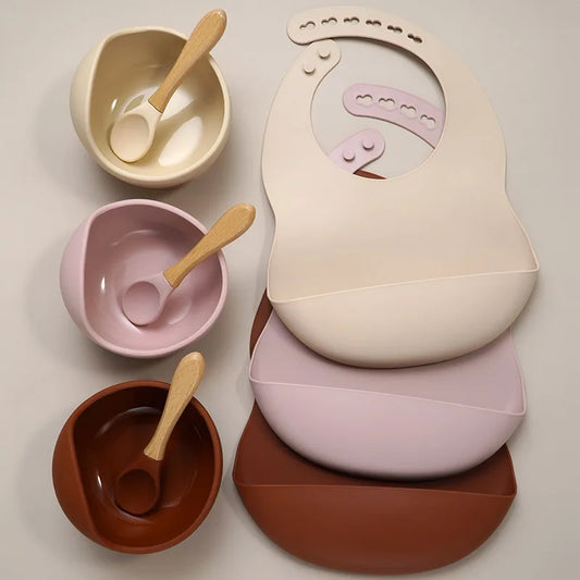 Muslinlife Newborn Baby Silicone Feeding Bibs | Waterproof Toddler Breakfast Tableware | Baby Feeding Bibs for Toddlers - Kidzy Market
