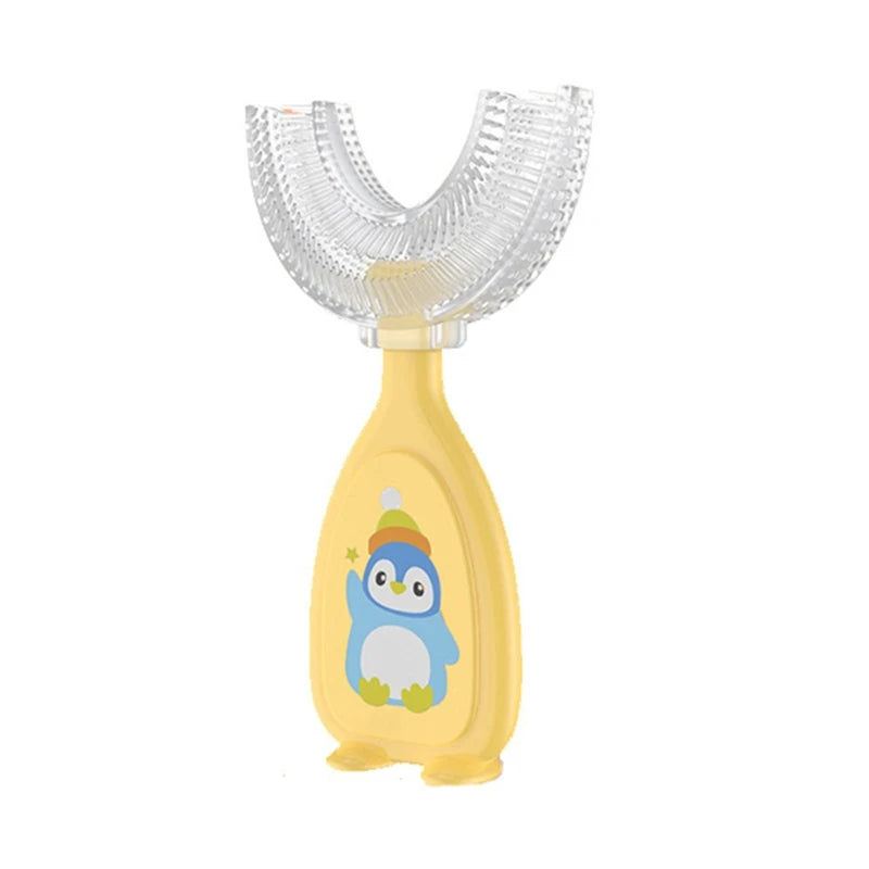 Children U-Shape Toothbrush - Soft Silicone Training Teethbrush for 2-12 Years Kids Oral Care