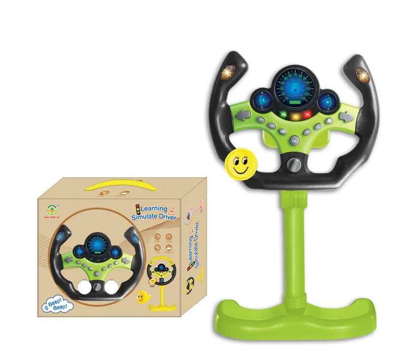Electronic Simulation Steering Wheel with Light and Sound Early Education Puzzle Co-Pilot Sports Car Toy Boy Gift