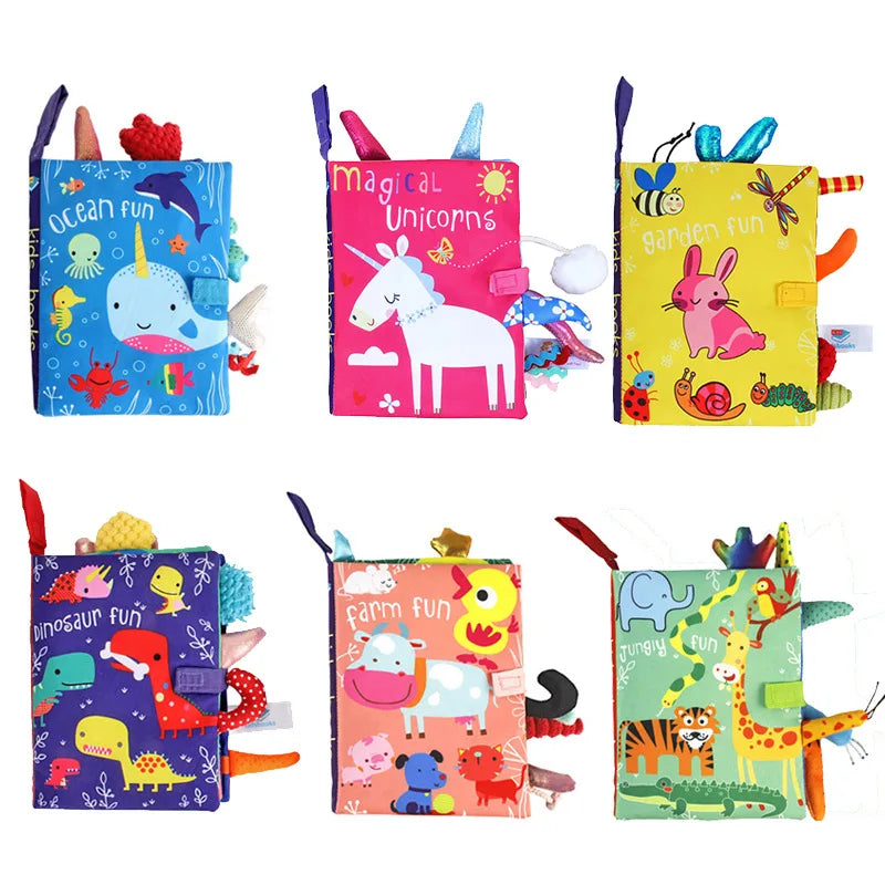 Tail Cloth Book for Babies – Interactive Early Learning Toy with Sound Paper and Rattle for Ages 0–36 Months