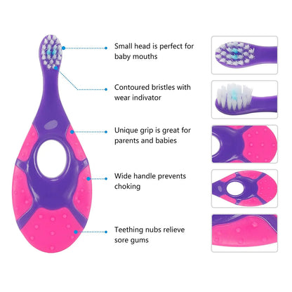 2Pcs Kids Soft Bristle Toothbrush with Non-Slip Handle, Ultra Dense Bristles for Gum Care