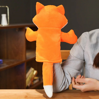 Plush Crow and Fox Hand Puppets, Soft Stuffed Cartoon Learning Toy for Kids