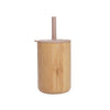 Let's Make 1pc Wooden Water Bottle for School Kids, Silicone Soft Straw Cup, Children's Learning Drinkware, Baby Feeding Bottle