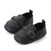 PU Leather Baby Boy First Walker Shoes - Non-Slip Rubber Sole Retro Crib Shoes (3/6/9/12/18M)