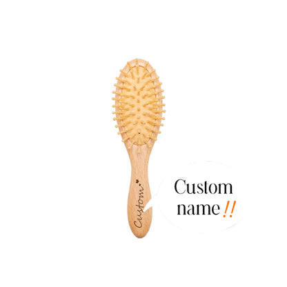 Baby Care Hair Brush for Kids - Girl Bath & Shower - Pure Natural Wool Wooden Comb & Hairbrush - Infant Newborn Massager