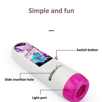 Kids Projection Flashlight Night Light – Cute Cartoon Projector Toy for Bedtime & Learning