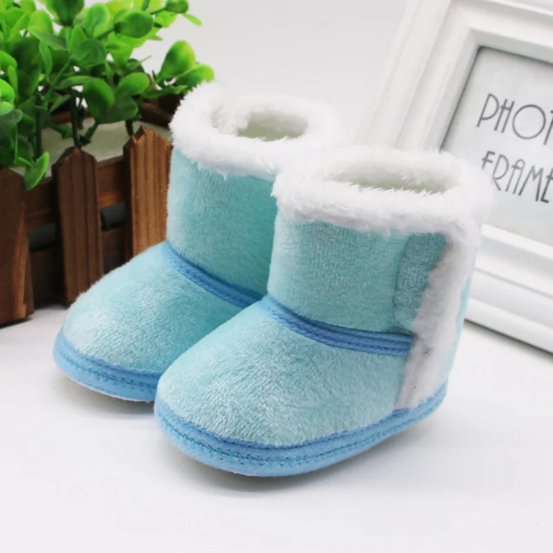 Baywell Baby Boots – Autumn Winter Warm Newborn Girls & Boys Walking Shoes, Soft Sole Fur Non-Slip Snow Boots (0-18M)