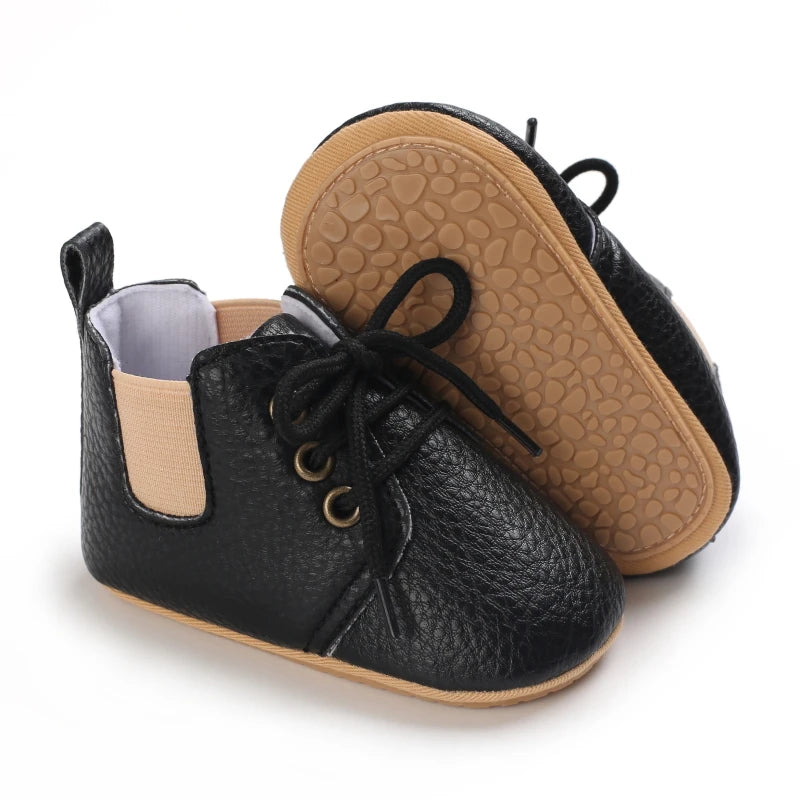 New Baby Shoes Retro Leather Boy Girl Multicolor Toddler Rubber Sole Anti-Slip First Walkers Infant Moccasins