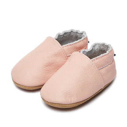 Genuine Leather Soft Unisex Baby Shoes – Slip-On Moccasins in Various Colors for Infants