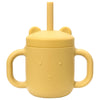 Cartoon Bear Baby Drinking Cup with Double Handles, Straw Feeding Cup, BPA-Free Soft Silicone Learn to Drink Cup, Newborn Accessories