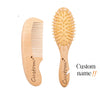 Baby Care Hair Brush for Kids - Girl Bath & Shower - Pure Natural Wool Wooden Comb & Hairbrush - Infant Newborn Massager