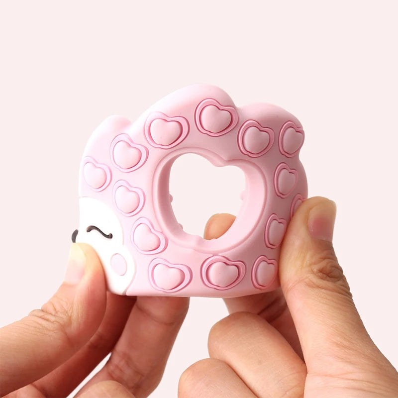 Cartoon Animal BPA-Free Silicone Teether - Food-Grade Silicone Teething Toy for Kids | DIY Teething & Christmas Gift Decor