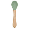 Feeding Wooden Handle Silicone Spoon for Baby – Training Utensils for Solid Foods – Kids' Manipulative Ability Development – Safe and Durable Children's Tableware