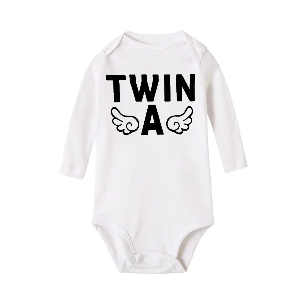 4-Color Newborn Baby Bodysuits – Long Sleeve Infant Jumpsuits for Twin Brothers & Sisters, Cozy Winter Outfit for Boys & Girls
