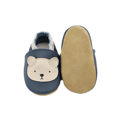 Baby Leather Casual Crib Shoes – First Steps Educational Walkers for Toddler Boys & Girls, Animal Sneakers for Newborns