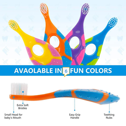 2Pcs Kids Soft Bristle Toothbrush with Non-Slip Handle, Ultra Dense Bristles for Gum Care