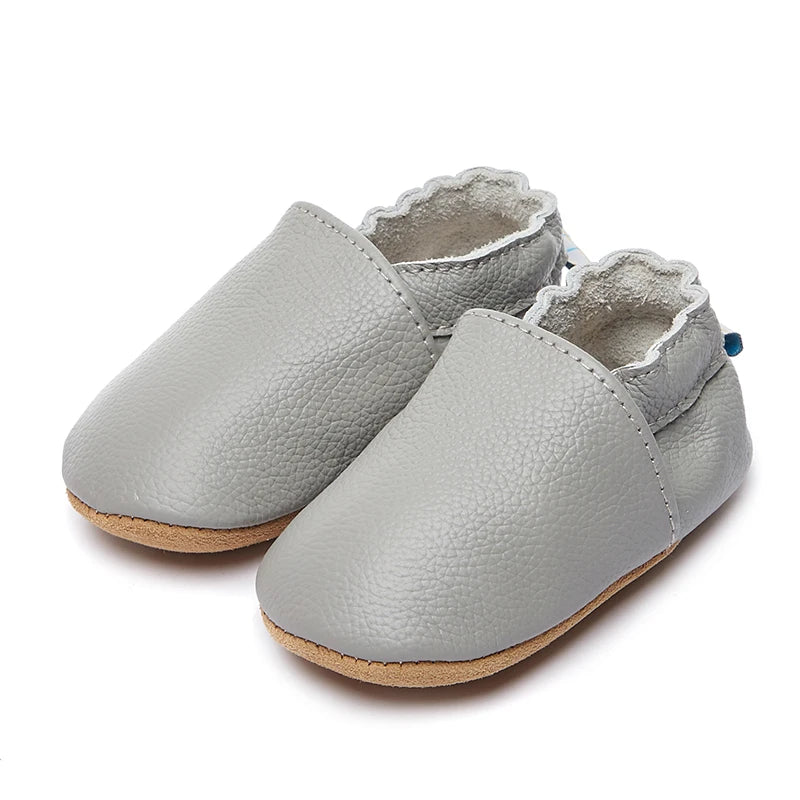 Genuine Leather Soft Unisex Baby Shoes – Slip-On Moccasins in Various Colors for Infants