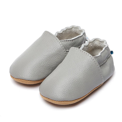 Genuine Leather Soft Unisex Baby Shoes – Slip-On Moccasins in Various Colors for Infants
