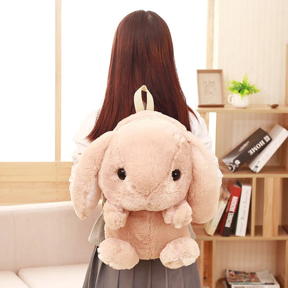 Long Ear Rabbit Plush Bag – Cute Kawaii Shoulder, Crossbody, and Coin Purse Backpack for Girls