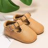 KIDSUN Newborn Baby Shoes – Stripe PU Leather for Boys & Girls, Anti-Slip Rubber Sole First Walkers, Infant Moccasins