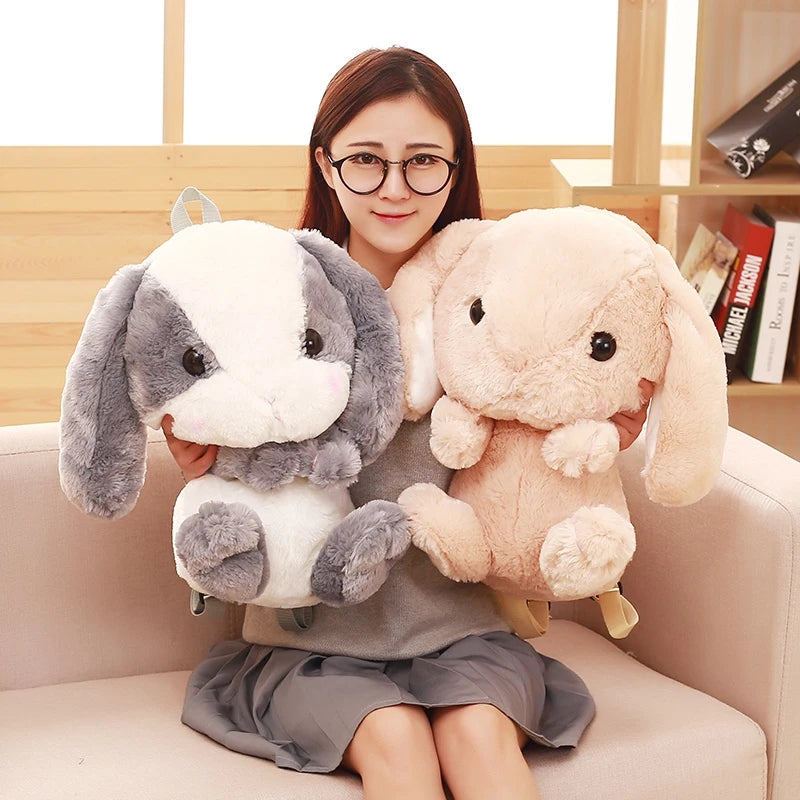 Long Ear Rabbit Plush Bag – Cute Kawaii Shoulder, Crossbody, and Coin Purse Backpack for Girls