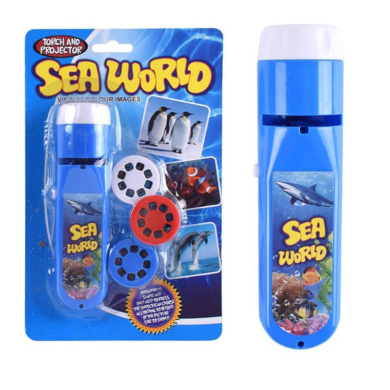 Kids Projection Flashlight Night Light – Cute Cartoon Projector Toy for Bedtime & Learning